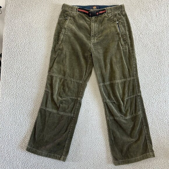 VTG Y2K Route 66 Corduroy Pants 34 x 30 Baggy Wide Leg Olive Green Cords Skater - Picture 12 of 16